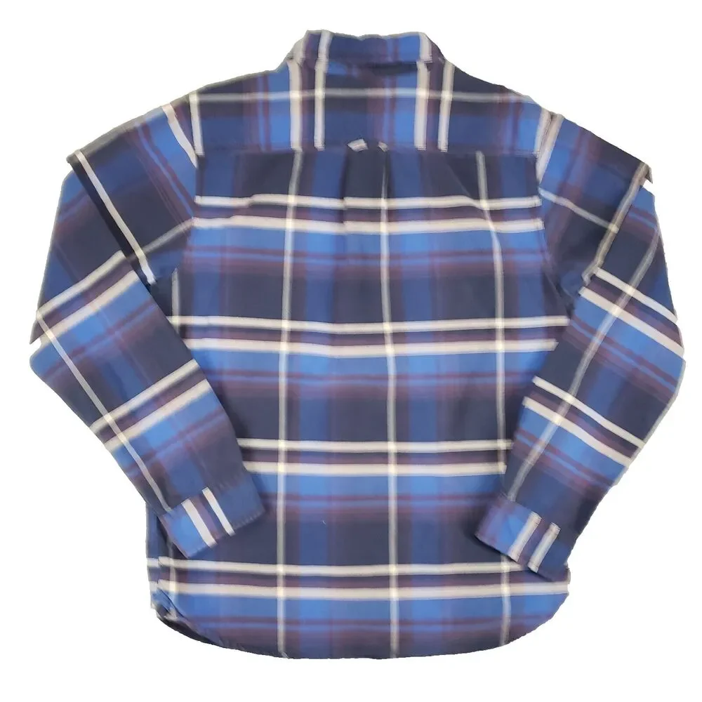 The North Face Flannel Shirt Mens Medium Blue Plaid‎ Cotton Gorpcore Outdoor
